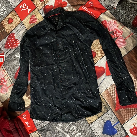 Black shirt on multicolour dot ( 100% cotton ) - Picture 3 of 5